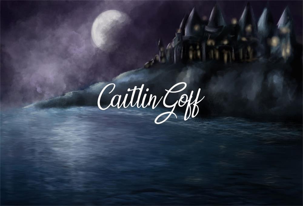 Kate Zauberin Moonlit Schloss See Hintergrund Entworfen von Modest Brushes - Kate Backdrop.de