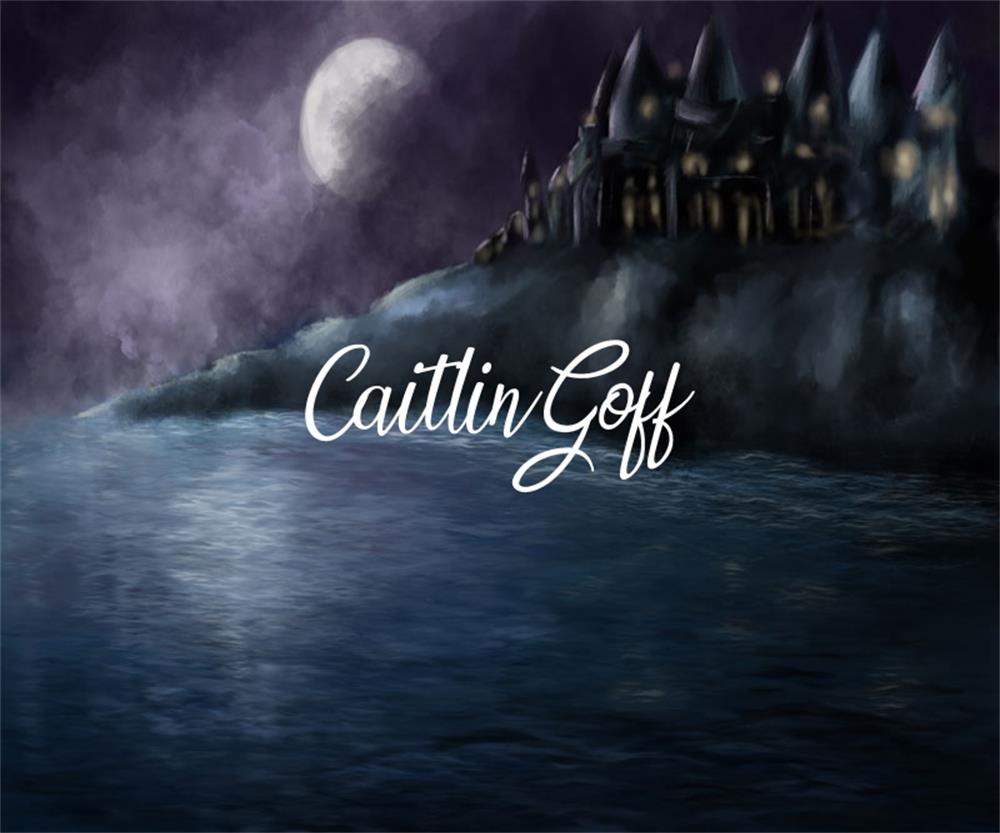Kate Zauberin Moonlit Schloss See Hintergrund Entworfen von Modest Brushes - Kate Backdrop.de