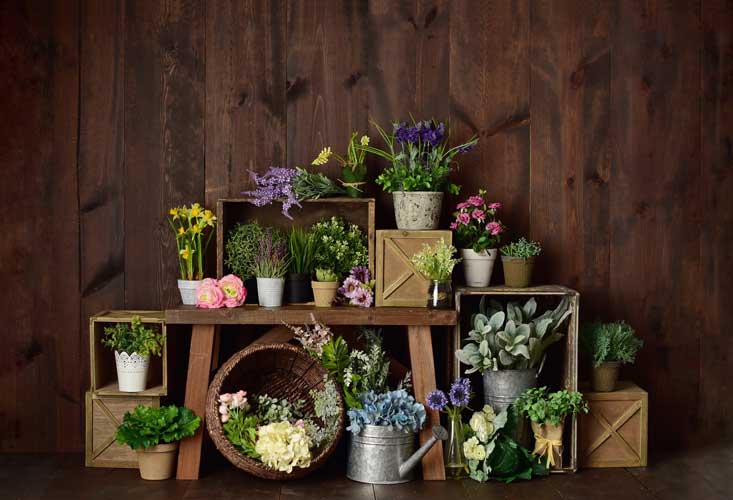 Kate Frühlings Blumenkisten hintergrund für Fotografie Entworfen durch Mandy Ringe Photography - Kate Backdrop.de