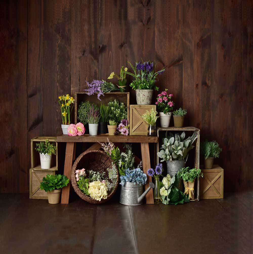 Kate Frühlings Blumenkisten hintergrund für Fotografie Entworfen durch Mandy Ringe Photography - Kate Backdrop.de