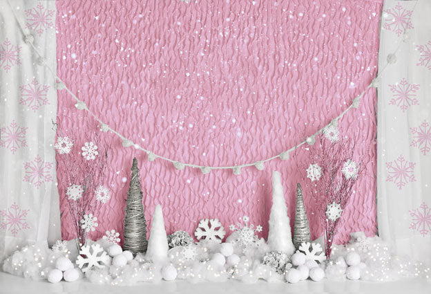 Kate winter onederland Rosa Schneeflocke hintergrund für Fotografie Entworfen durch Mandy Ringe Photography - Kate Backdrop.de