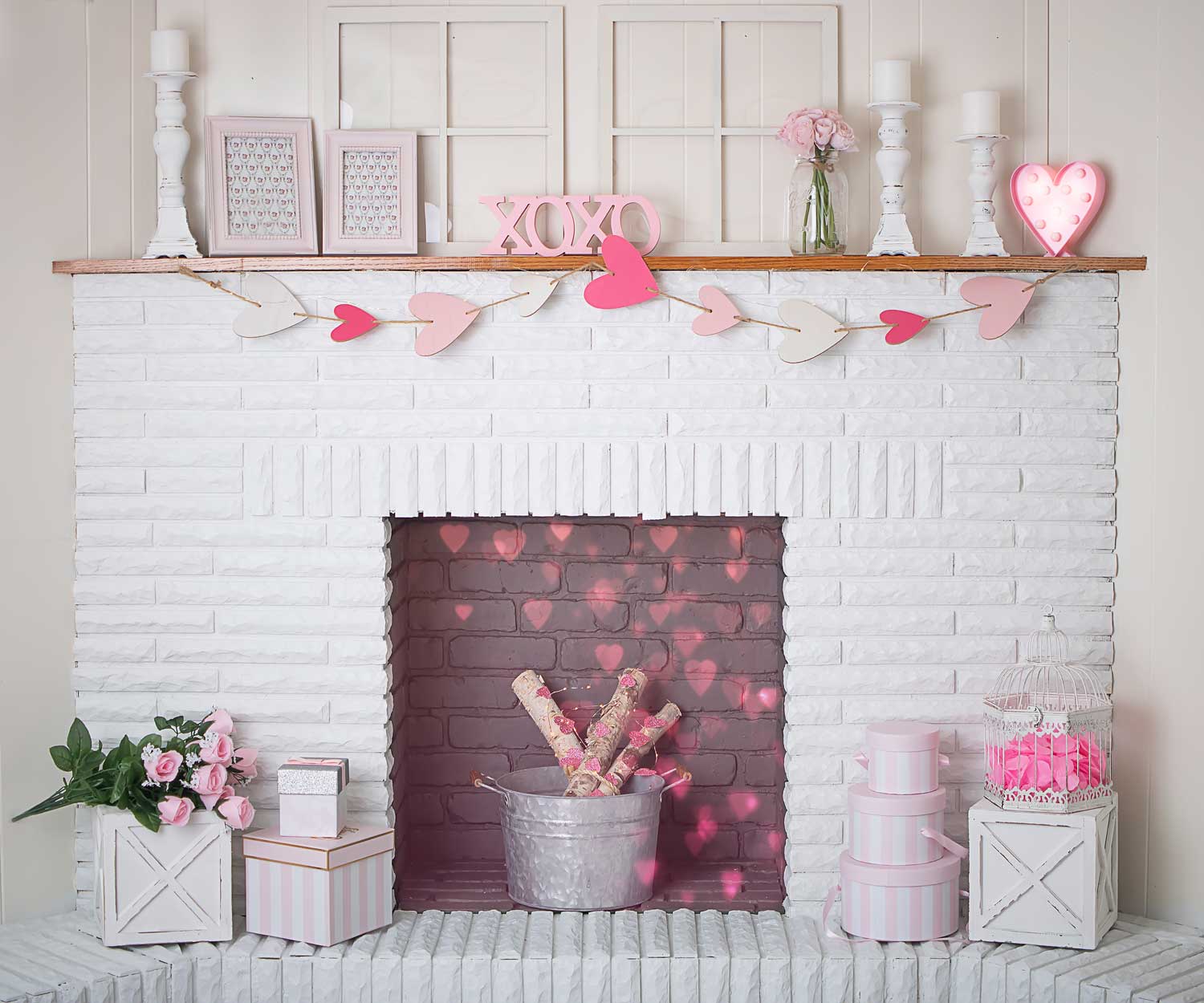 Kate Valentinstag Wand Geschenk Blume Fenster Hintergrund für Fotografie von Erin Larkins - Kate Backdrop.de