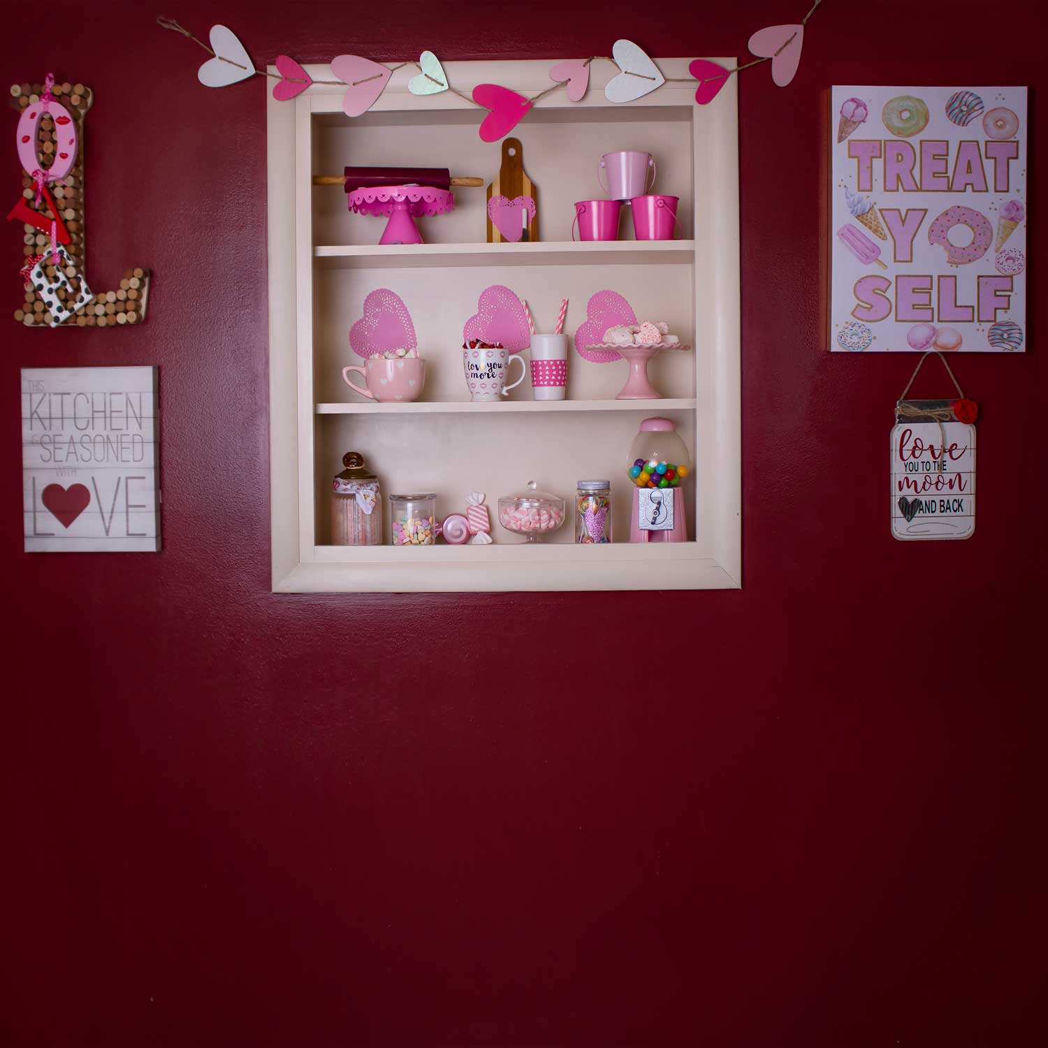 Kate Valentinstag Wand Liebe Tasse Frühling Hintergrund für Fotografie von Erin Larkins - Kate Backdrop.de
