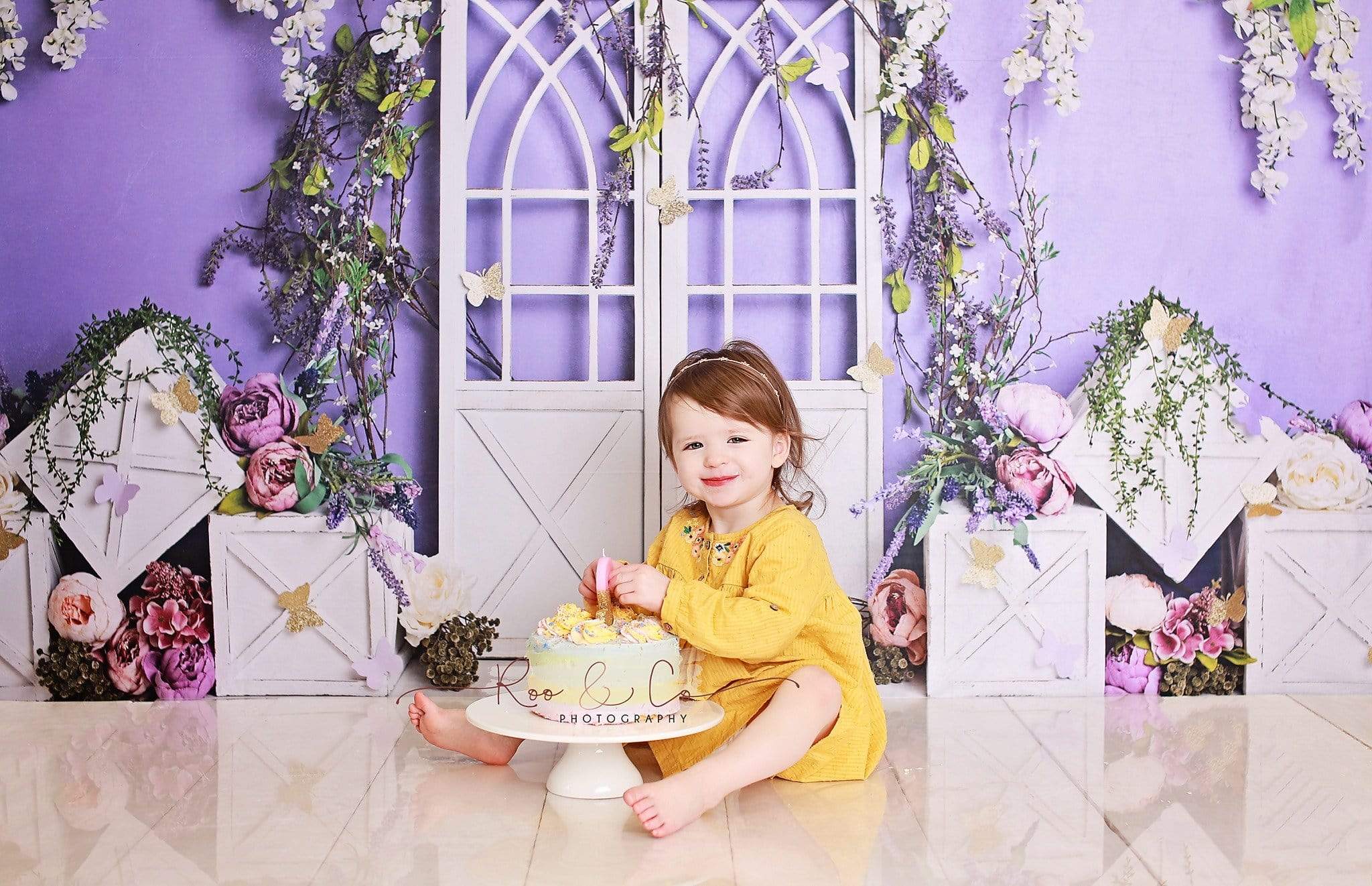 Katebackdrop鎷㈡綖Kate Spring Purple Floral Backdrop Designed by Megan Leigh Photography