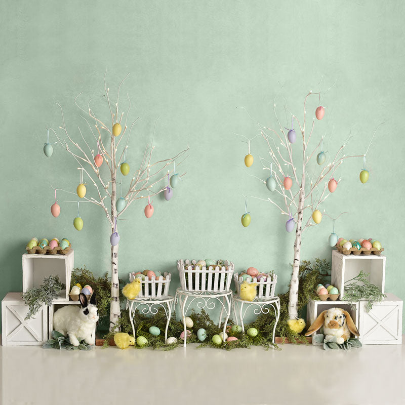 Kate Osterei Bäume Ostern Häschen Frühling Hintergrund Entworfen von Mandy Ringe Photography - Kate Backdrop.de