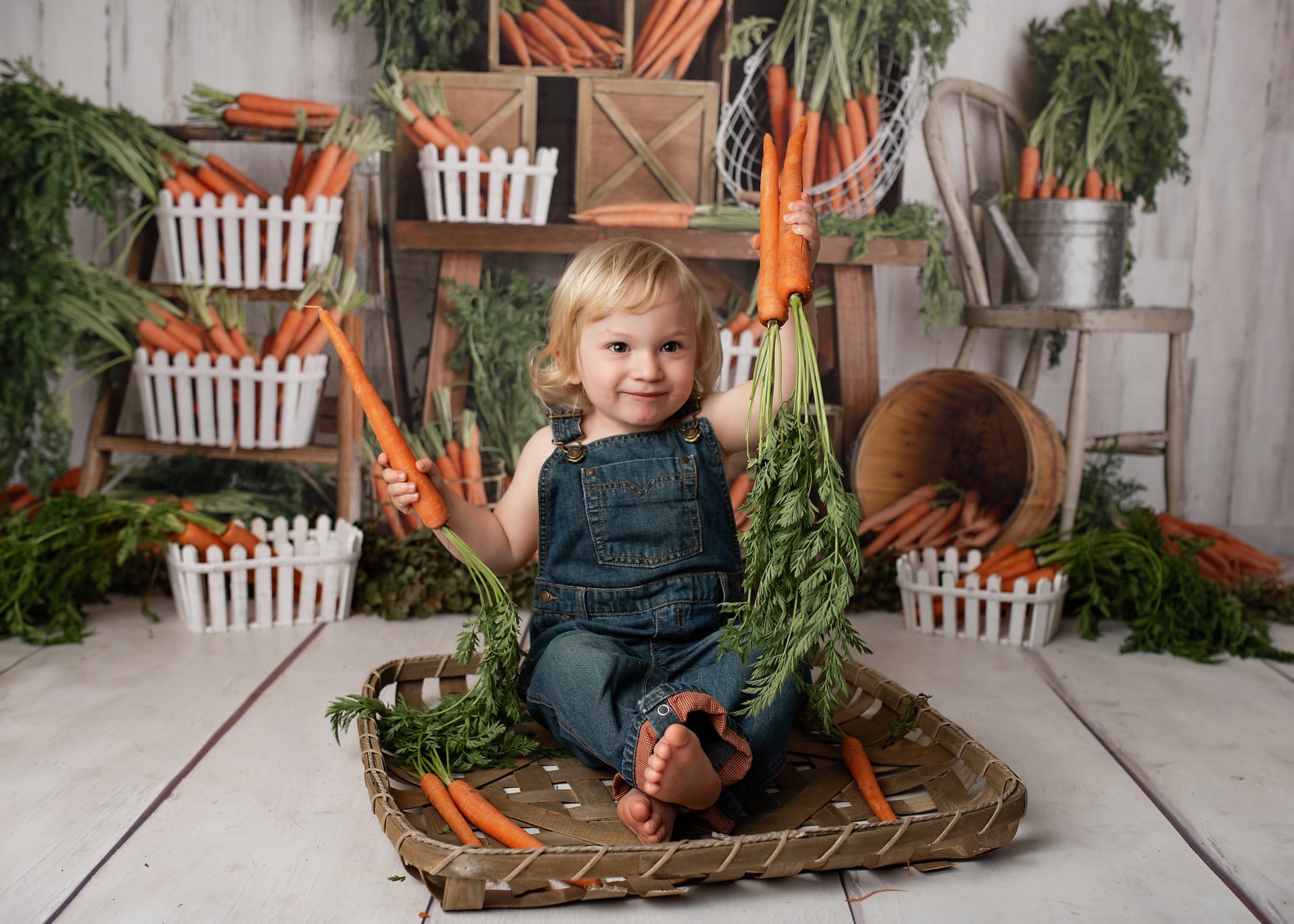 Kate Frühling Karotte grün Hintergrund Entworfen von Mandy Ringe Photography - Kate Backdrop.de