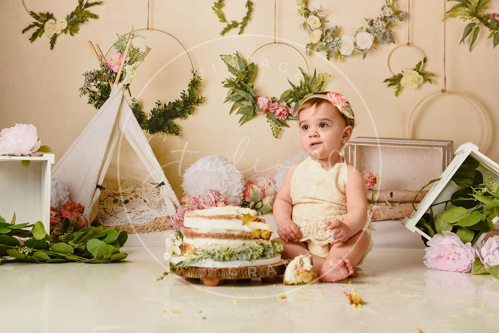 Kate Boho Frühling Blumenreifen Hintergrund Entworfen von Mandy Ringe Photography - Kate Backdrop.de