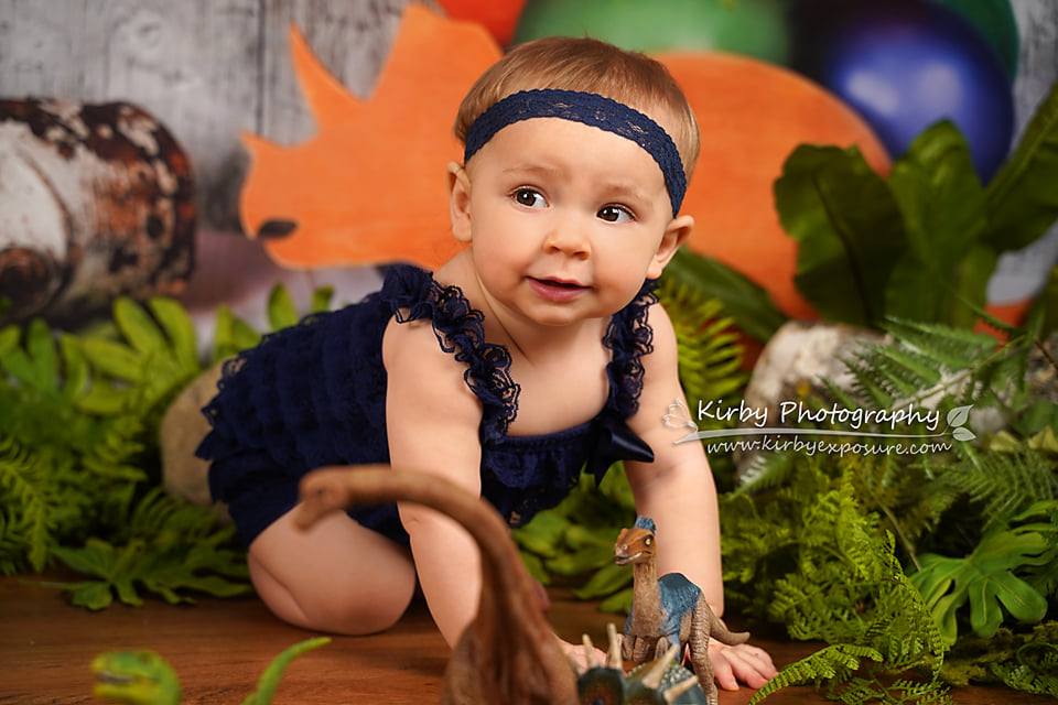 Kate Dinosaurier Dinosaur Luftballons Kinder Hintergrund Entworfen von Arica Kirby - Kate Backdrop.de