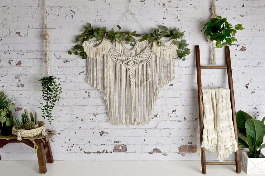Kate Boho Macrame Schlafzimmerwand Hintergrund Entworfen von Mandy Ringe Photography - Kate Backdrop.de