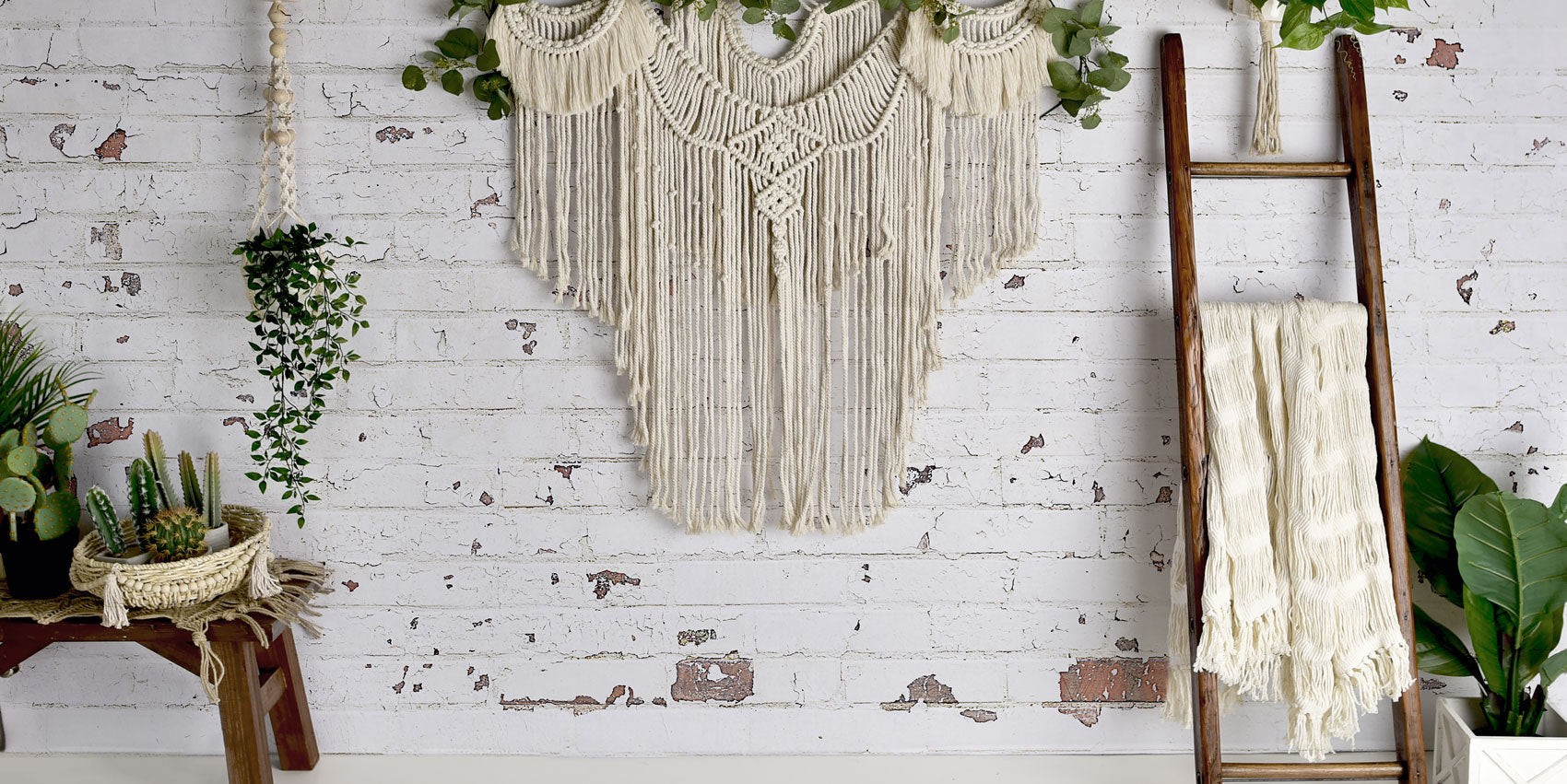 Kate Boho Macrame Schlafzimmerwand Hintergrund Entworfen von Mandy Ringe Photography - Kate Backdrop.de