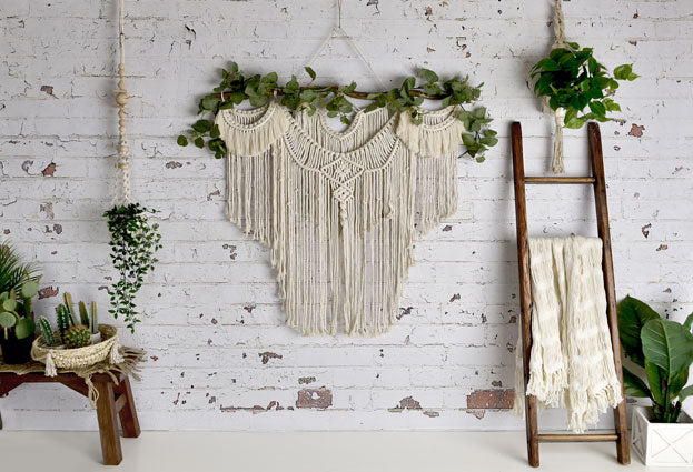 Kate Boho Macrame Schlafzimmerwand Hintergrund Entworfen von Mandy Ringe Photography - Kate Backdrop.de