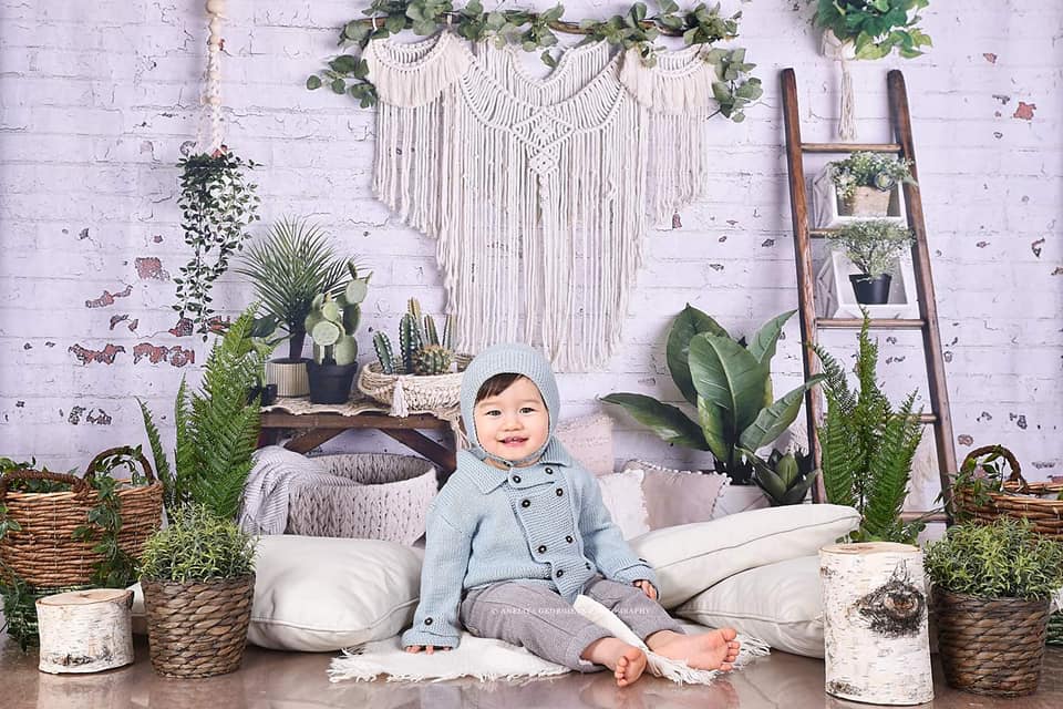 Kate Frühling Boho Macrame Zimmer Hintergrund Entworfen von Mandy Ringe Photography - Kate Backdrop.de