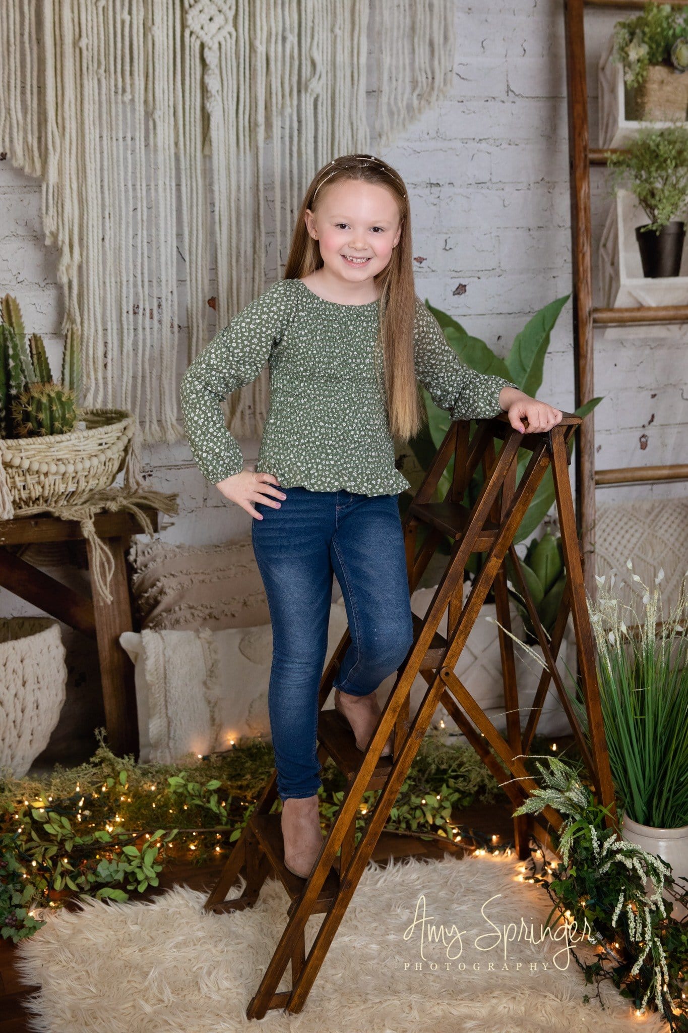 Kate Frühling Boho Macrame Zimmer Hintergrund Entworfen von Mandy Ringe Photography - Kate Backdrop.de