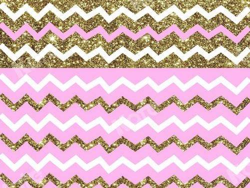 Katebackdrop£ºKate Golden and Pink Lines Children Birthday Backdrop Designed by JS Photography