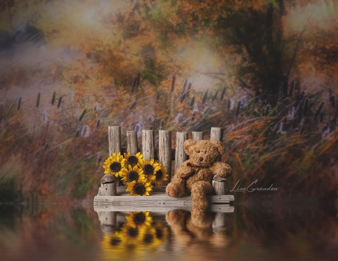 Kate Fine Cattails Hintergrund für die Fotografie Entworfen von Lisa Granden - Kate Backdrop.de