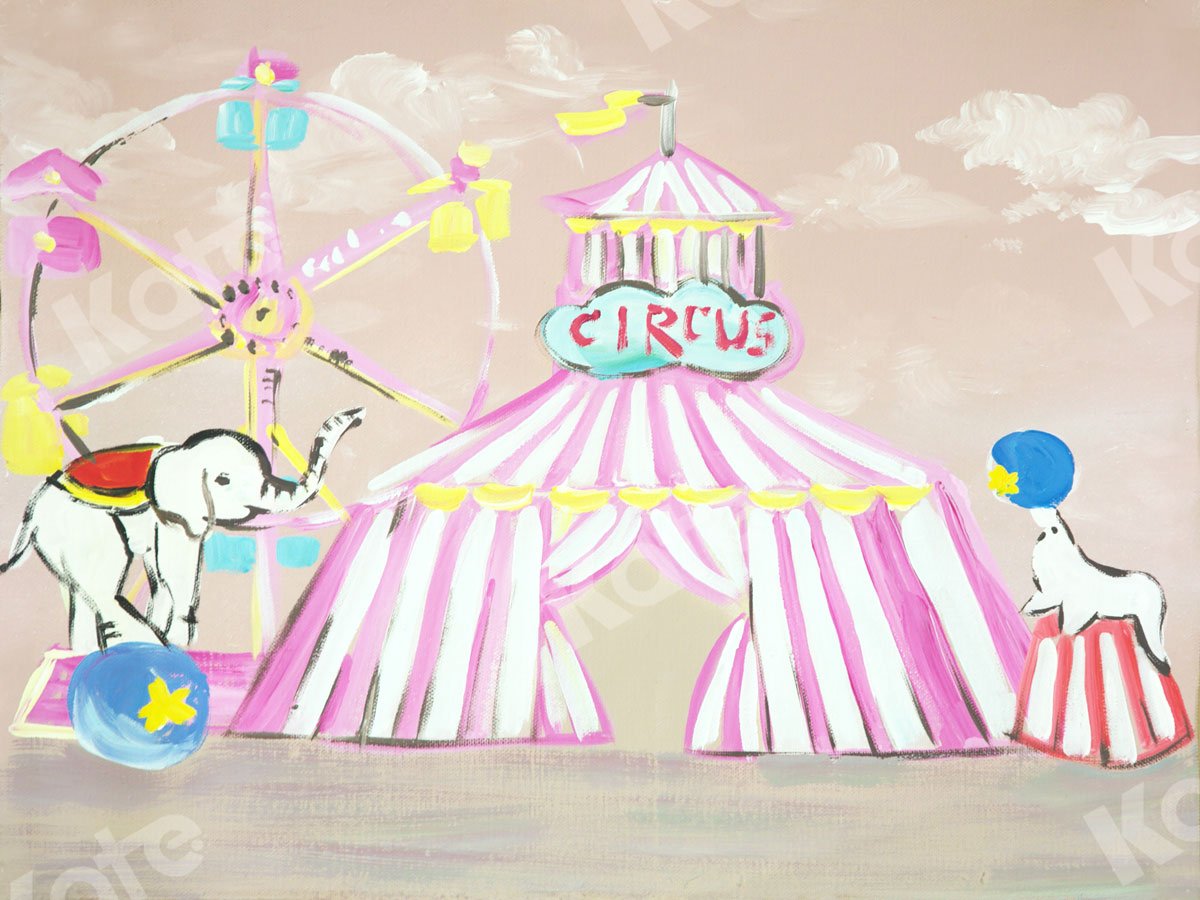 Kate Fine Art Circus Elefant Delphin Hintergrund für die Fotografie - Kate Backdrop.de