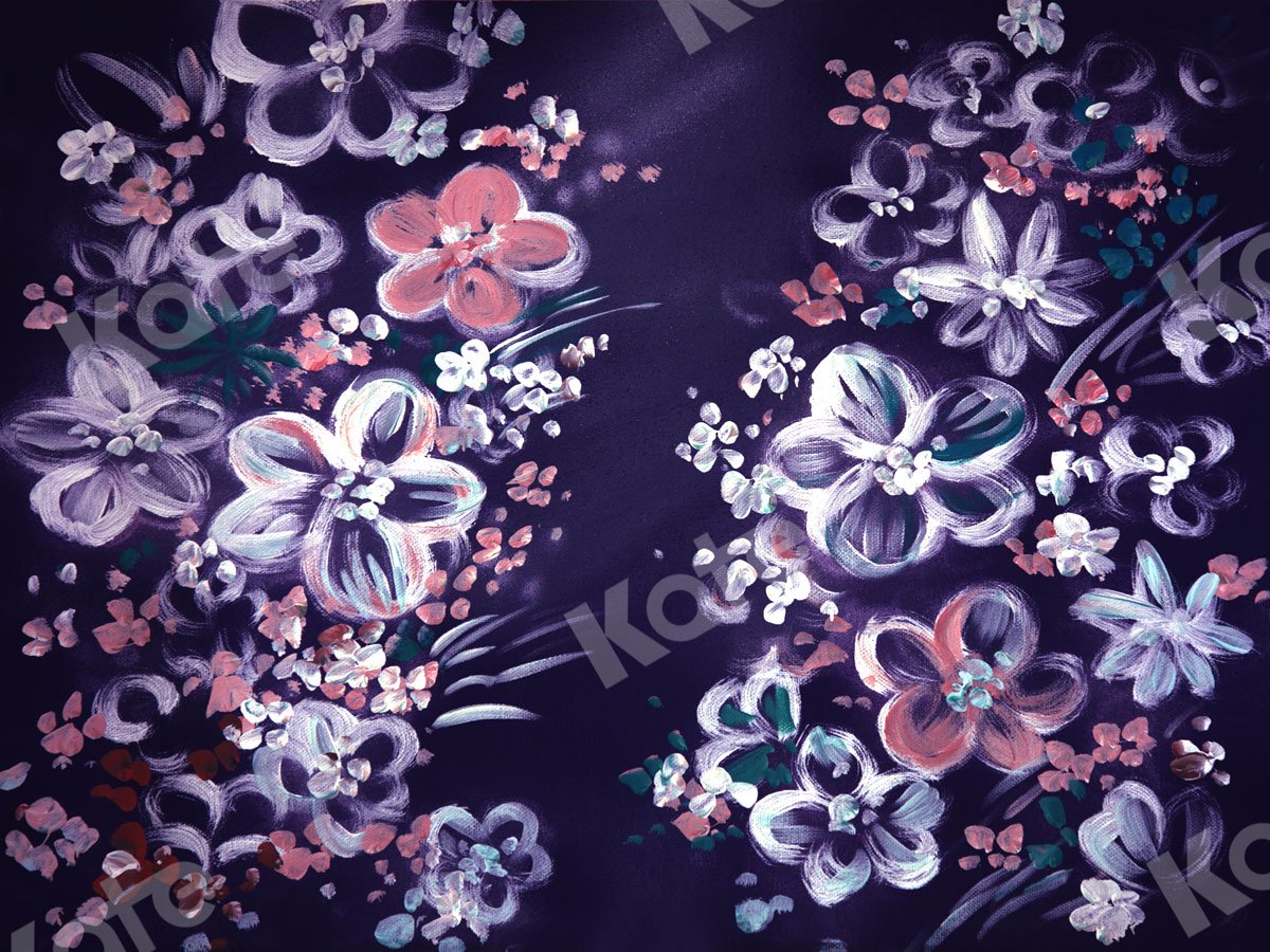 Kate Fine Art Lila Blumen Hintergrund für die Fotografie - Kate Backdrop.de