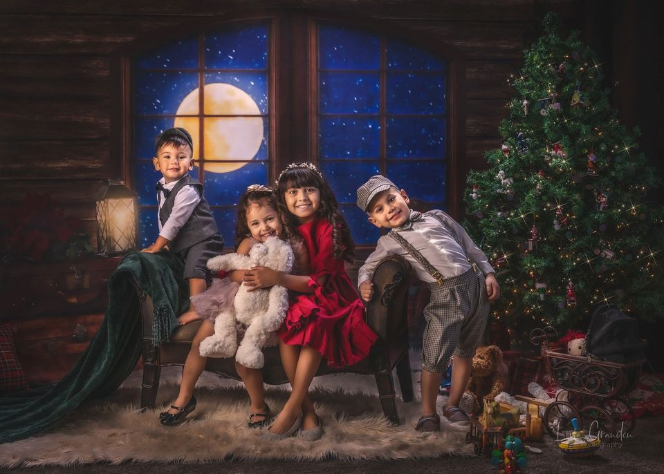 Kate Weihnachtsbaum Weihnachten Santa Hintergrund für die Fotografie Entworfen von Lisa Granden - Kate Backdrop.de