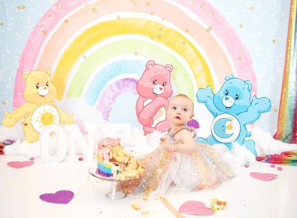 Kate Pastell funkelnder Regenbogenhintergrund von Mandy Ringe Photography