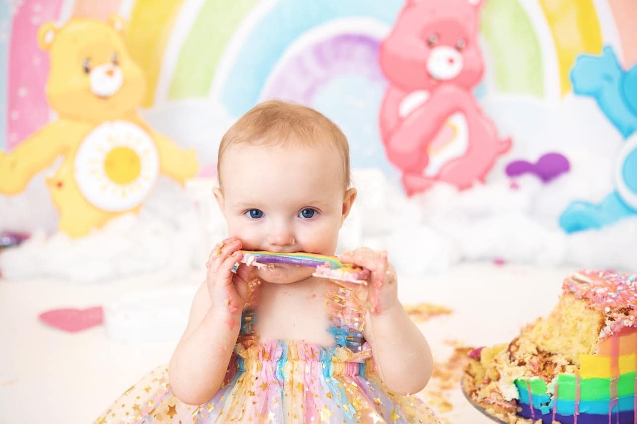 Kate Pastell funkelnder Regenbogenhintergrund von Mandy Ringe Photography