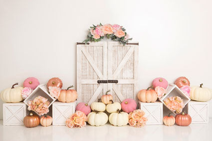 Kate Blumen Kürbis Tür Hintergrund Entworfen von Lisa B - Kate Backdrop.de