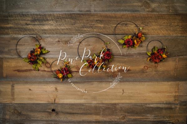 Kate Herbst Blumenrahmen und Kürbisse Hintergrund Halloween Entworfen von Arica Kirby - Kate Backdrop.de