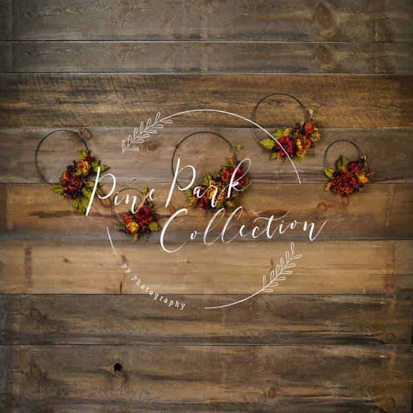 Kate Herbst Blumenrahmen und Kürbisse Hintergrund Halloween Entworfen von Arica Kirby - Kate Backdrop.de