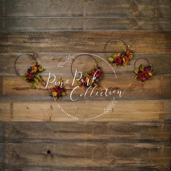 Kate Herbst Blumenrahmen und Kürbisse Hintergrund Halloween Entworfen von Arica Kirby - Kate Backdrop.de