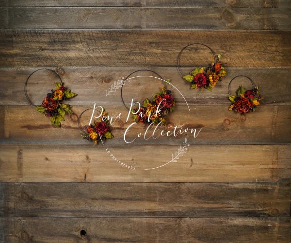 Kate Herbst Blumenrahmen und Kürbisse Hintergrund Halloween Entworfen von Arica Kirby - Kate Backdrop.de