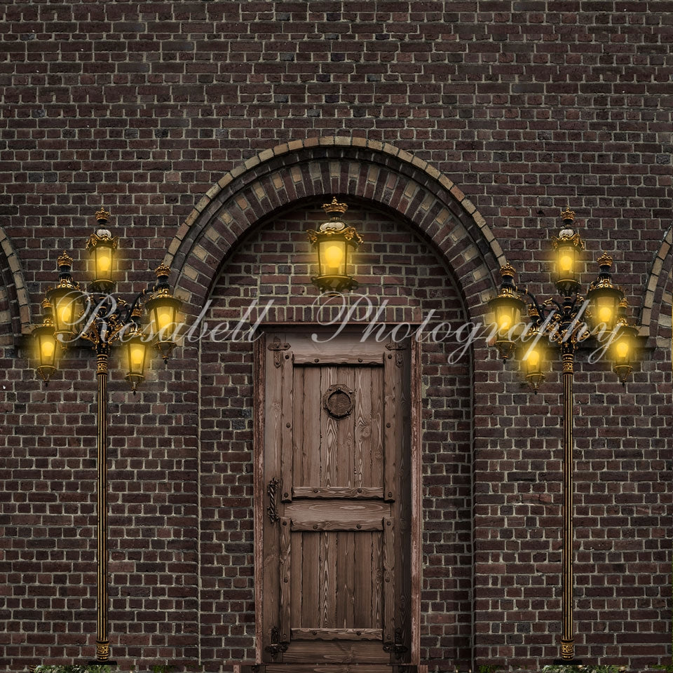 Kate Tür mit Lampen Hintergrund Entworfen von Rosabell Photography - Kate Backdrop.de