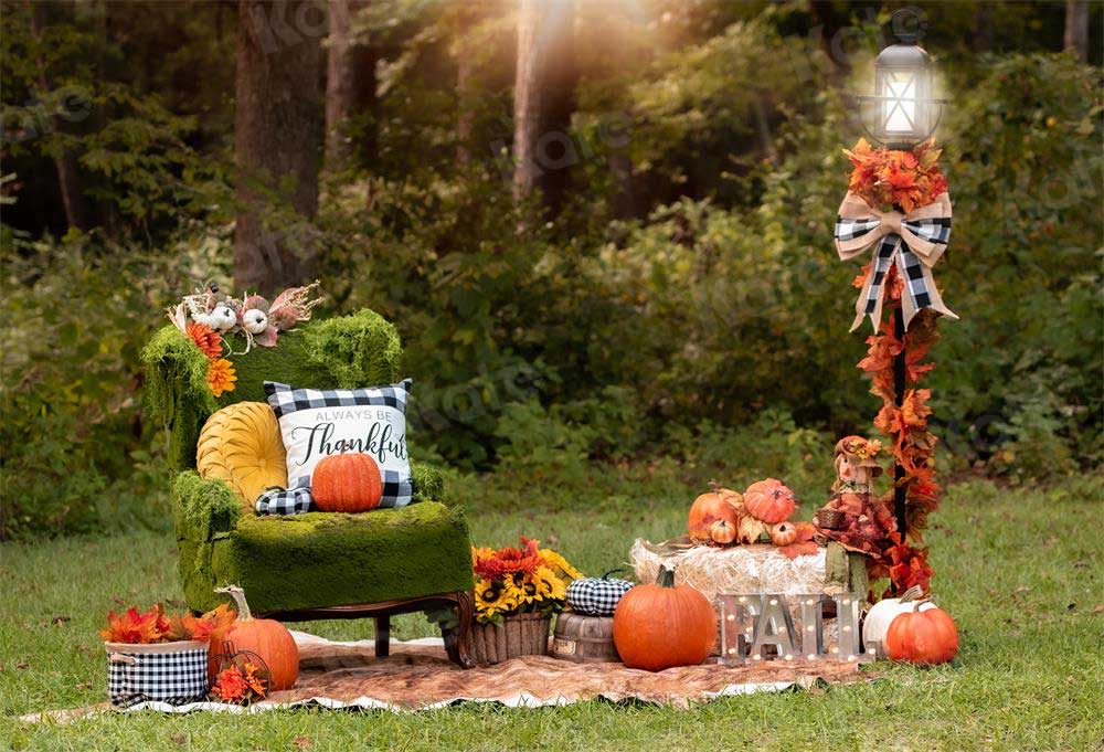 Kate Draussen Herbst Kürbis Hintergrund von Angela Marie Photography - Kate Backdrop.de