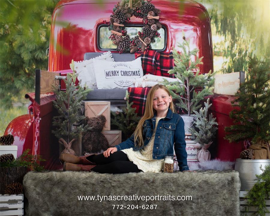 Kate Rot Weihnachten Truck Hintergrund von Mandy Ringe Photography - Kate Backdrop.de
