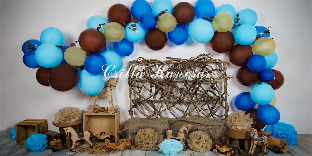 Kate Geburtstag Luftballons Pferd Cowboy Hintergrund Entworfen von Csilla Kancsar