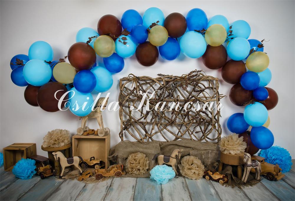 Kate Geburtstag Luftballons Pferd Cowboy Hintergrund Entworfen von Csilla Kancsar