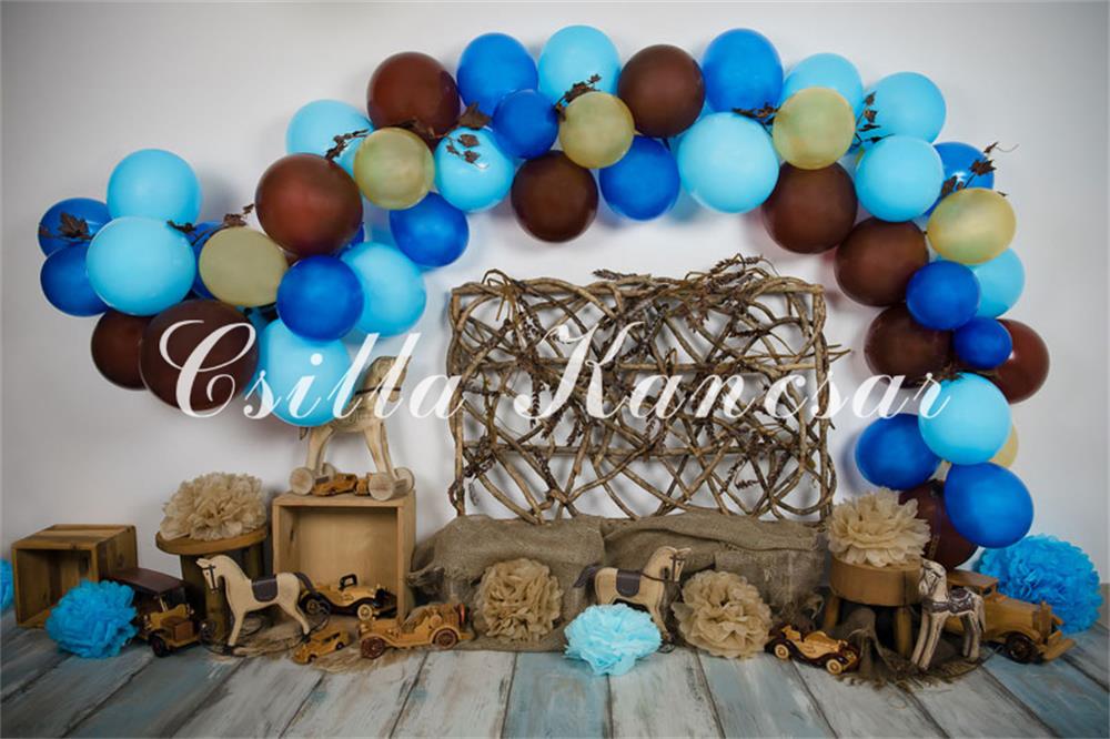 Kate Geburtstag Luftballons Pferd Cowboy Hintergrund Entworfen von Csilla Kancsar