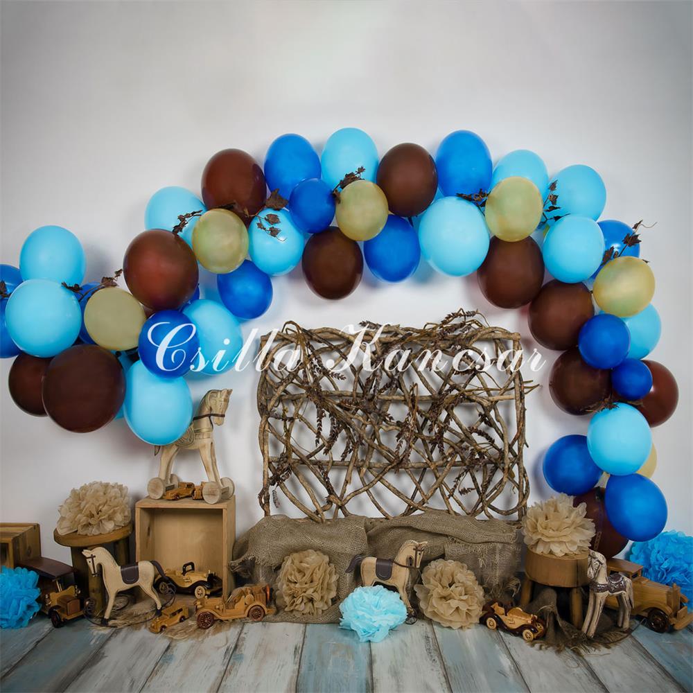 Kate Geburtstag Luftballons Pferd Cowboy Hintergrund Entworfen von Csilla Kancsar