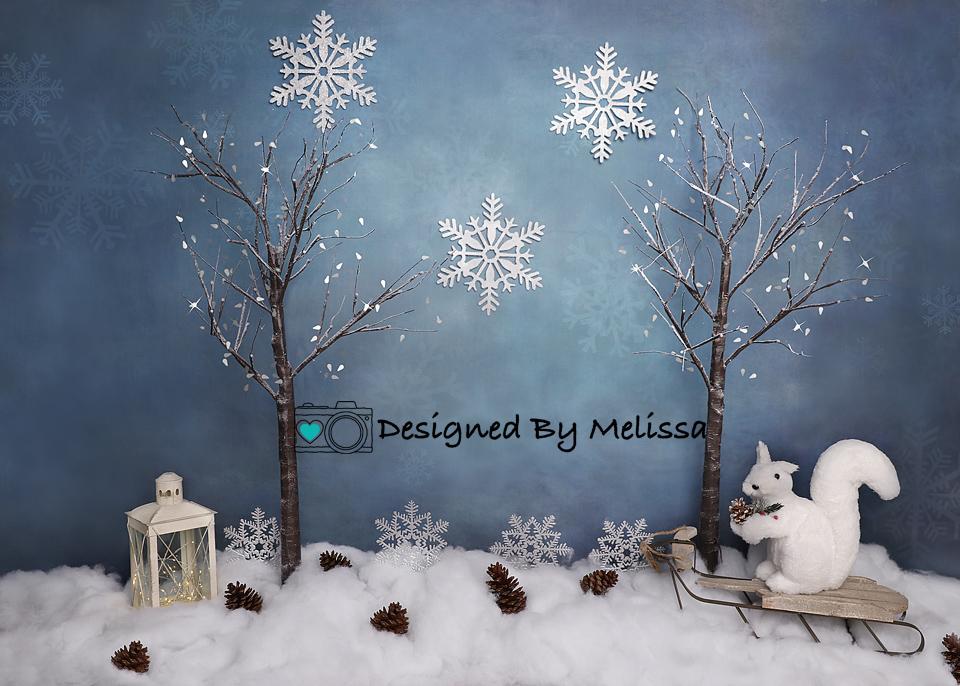 Kate Weihnachten Winter Blues Hintergrund Entworfen von Melissa King - Kate Backdrop.de