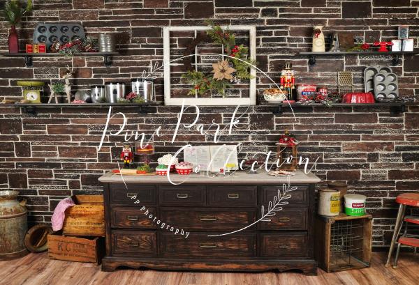 Kate Weihnachten Küchen hintergrund Entworfen von Arica Kirby - Kate Backdrop.de