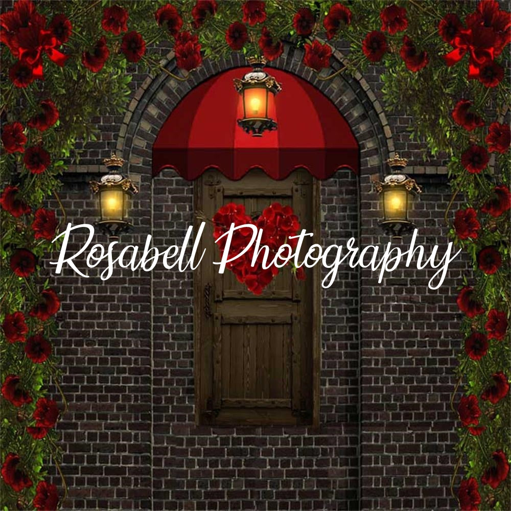 Kate Valentinstag Tür Blumen Hintergrund von Rosabell Photography - Kate Backdrop.de