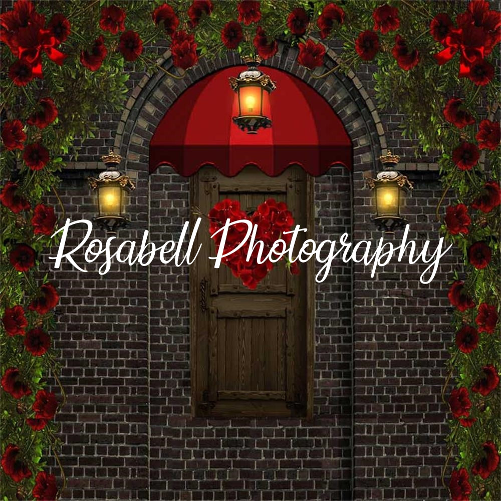 Kate Valentinstag Tür Blumen Hintergrund von Rosabell Photography - Kate Backdrop.de