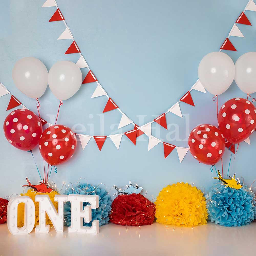 Kate Cake Smash Ein Geburtstag Hintergrund von Leila Hale - Kate Backdrop.de