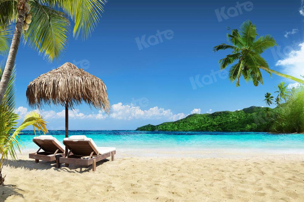 Kate Sommer Strandkorb Oceanside Hintergrund für die Fotografie - Kate Backdrop.de