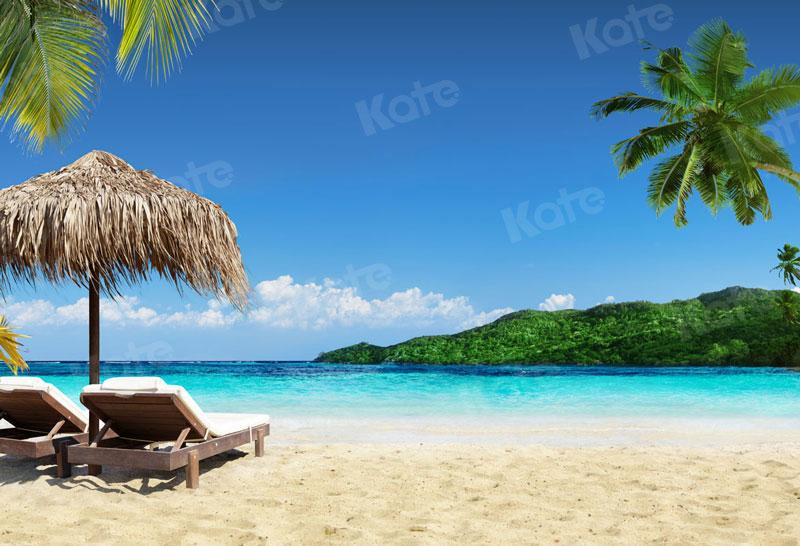 Kate Sommer Strandkorb Oceanside Hintergrund für die Fotografie - Kate Backdrop.de