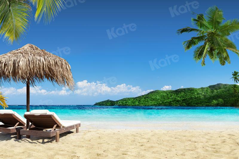 Kate Sommer Strandkorb Oceanside Hintergrund für die Fotografie - Kate Backdrop.de