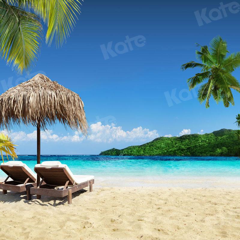 Kate Sommer Strandkorb Oceanside Hintergrund für die Fotografie - Kate Backdrop.de