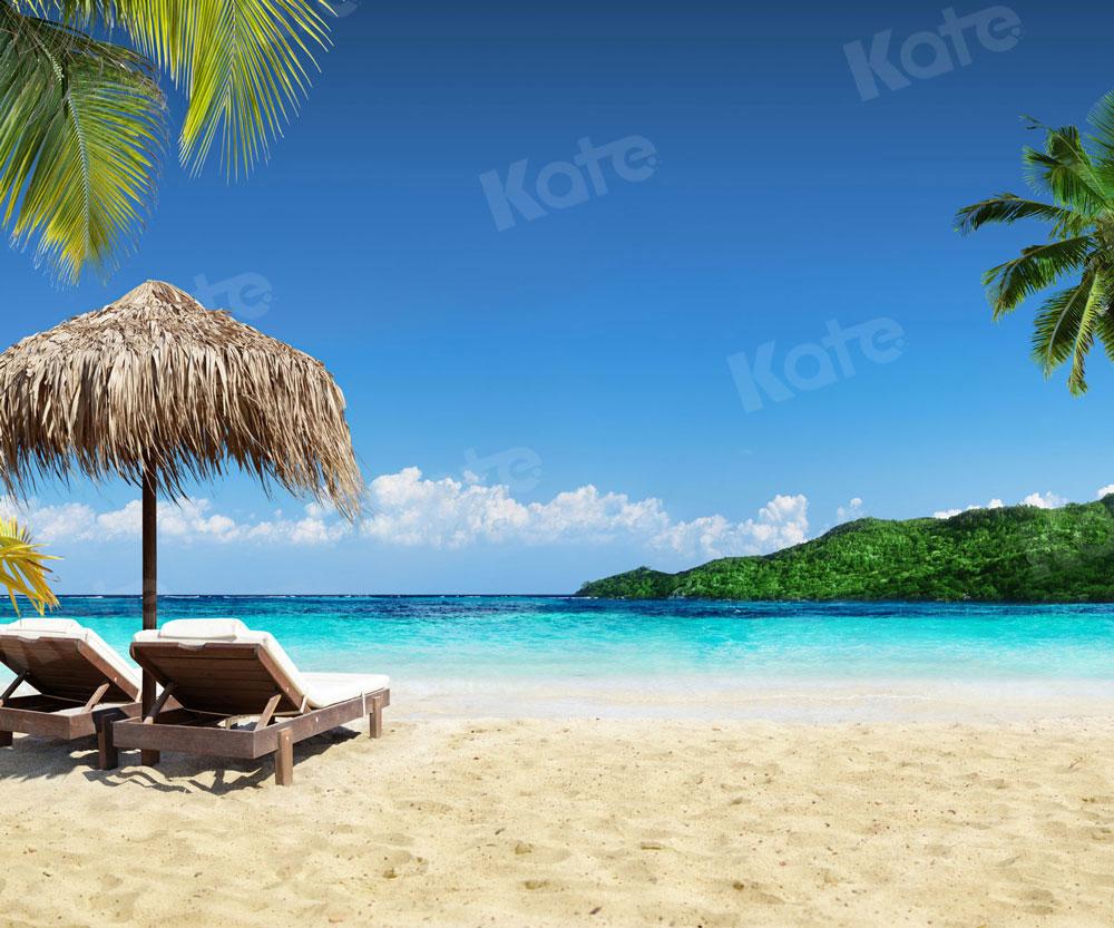 Kate Sommer Strandkorb Oceanside Hintergrund für die Fotografie - Kate Backdrop.de
