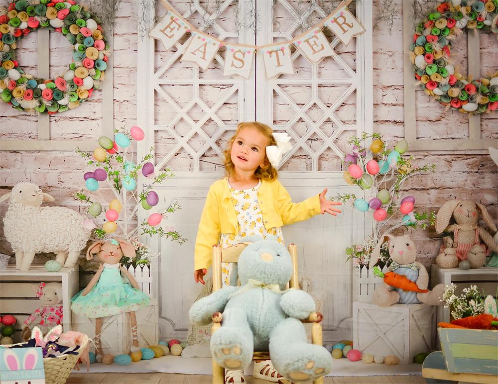 Kate Scheunentor Buntes Ei Ostern Hintergrund für Fotografie - Kate Backdrop.de