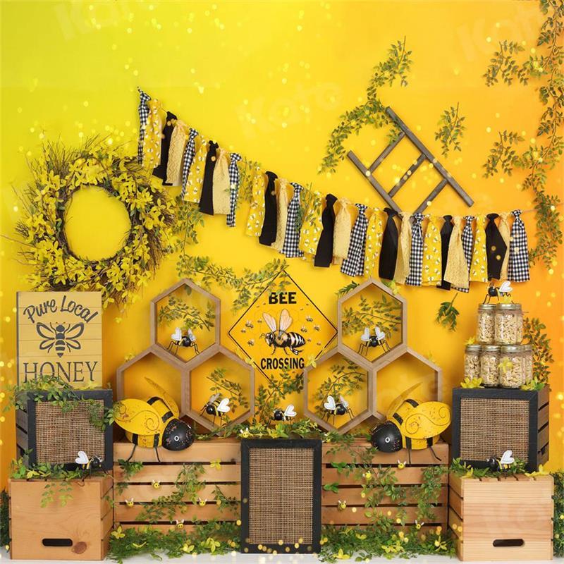 Kate Bokeh Sommer Cake Smash Biene Honig Hintergrund für die Fotografie - Kate Backdrop.de