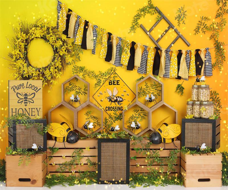 Kate Bokeh Sommer Cake Smash Biene Honig Hintergrund für die Fotografie - Kate Backdrop.de