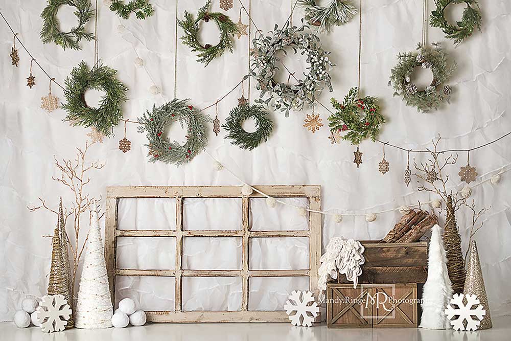 Kate Rustikale Winter Weihnachten Hintergrund von Mandy Ringe Photography